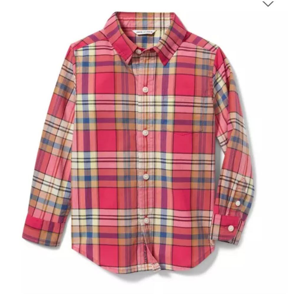 Janie and Jack Boys Azaelea Plaid Shirt‎ Button Down NWT